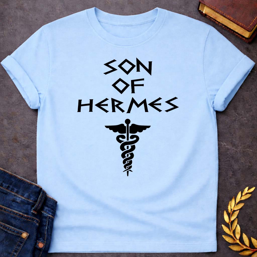 son of hermes greek mythology unisex youth heavy cotton™ tee featuring detailed Greek mythology artwork, symbolic design, and bold graphic style