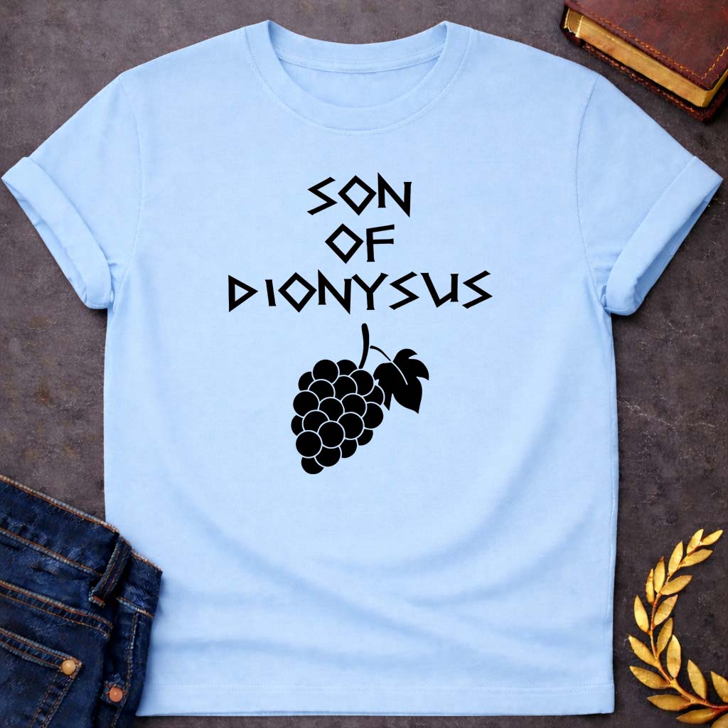 son of dionysus greek mythology unisex youth heavy cotton™ tee featuring detailed Greek mythology artwork, symbolic design, and bold graphic style