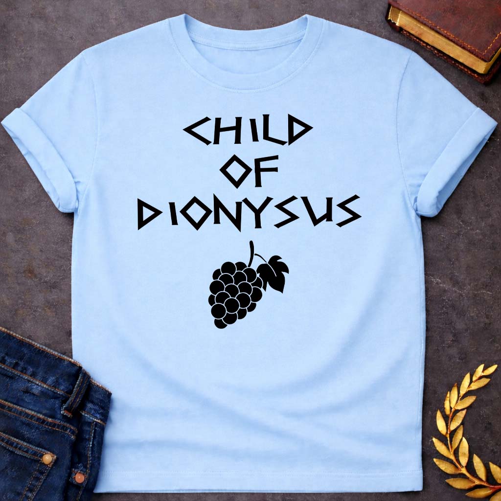 child of dionysus greek mythology unisex youth heavy cotton™ tee featuring detailed Greek mythology artwork, symbolic design, and bold graphic style