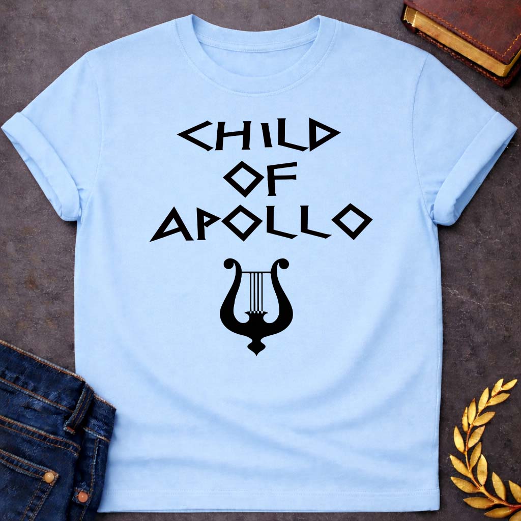 child of apollo greek mythology unisex youth heavy cotton™ tee featuring detailed Greek mythology artwork, symbolic design, and bold graphic style