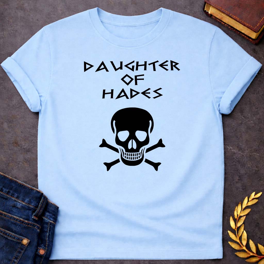 daughter of hades greek mythology unisex youth heavy cotton™ tee featuring underworld king, skull motifs, dark Greek mythology design