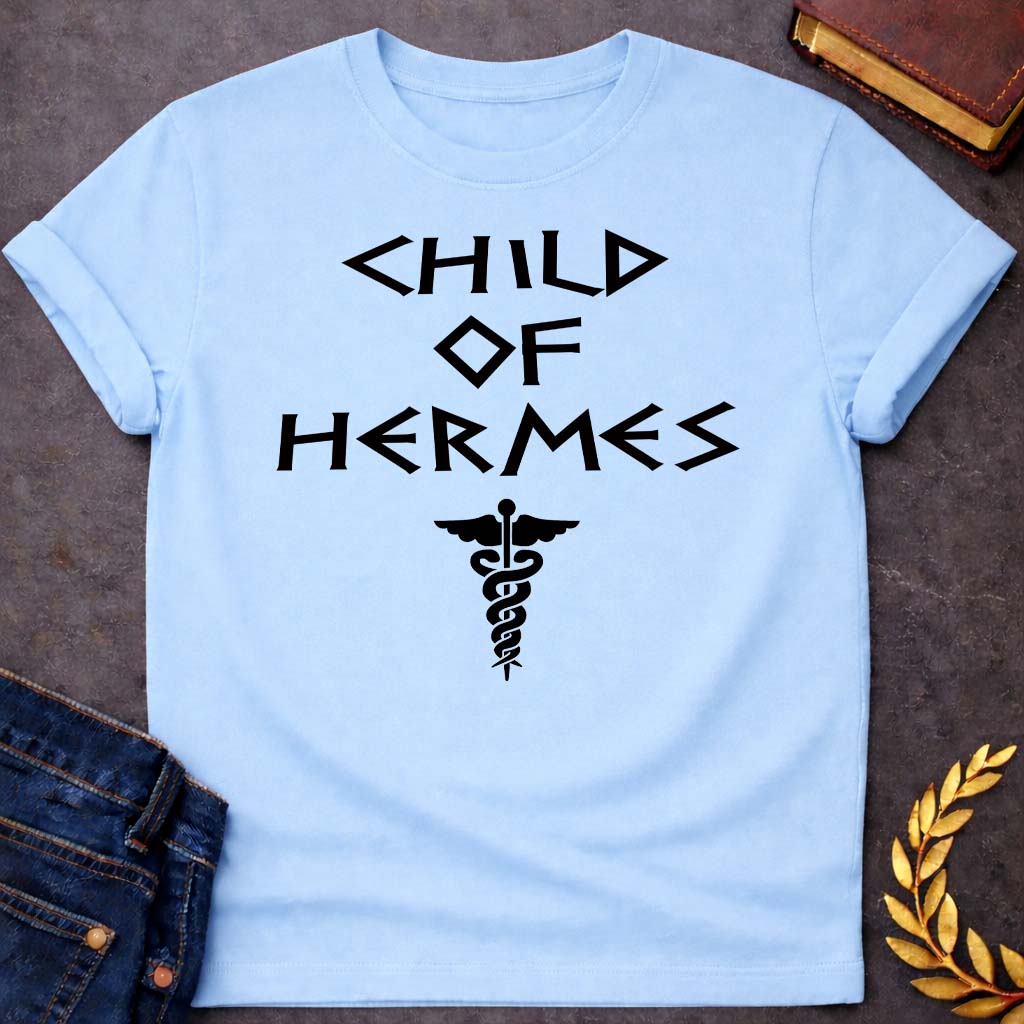 child of hermes greek mythology unisex youth heavy cotton™ tee featuring detailed Greek mythology artwork, symbolic design, and bold graphic style