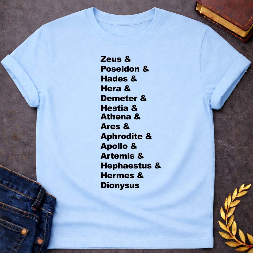 greek mythology god names unisex youth heavy cotton™ tee featuring detailed Greek mythology artwork, symbolic design, and bold graphic style