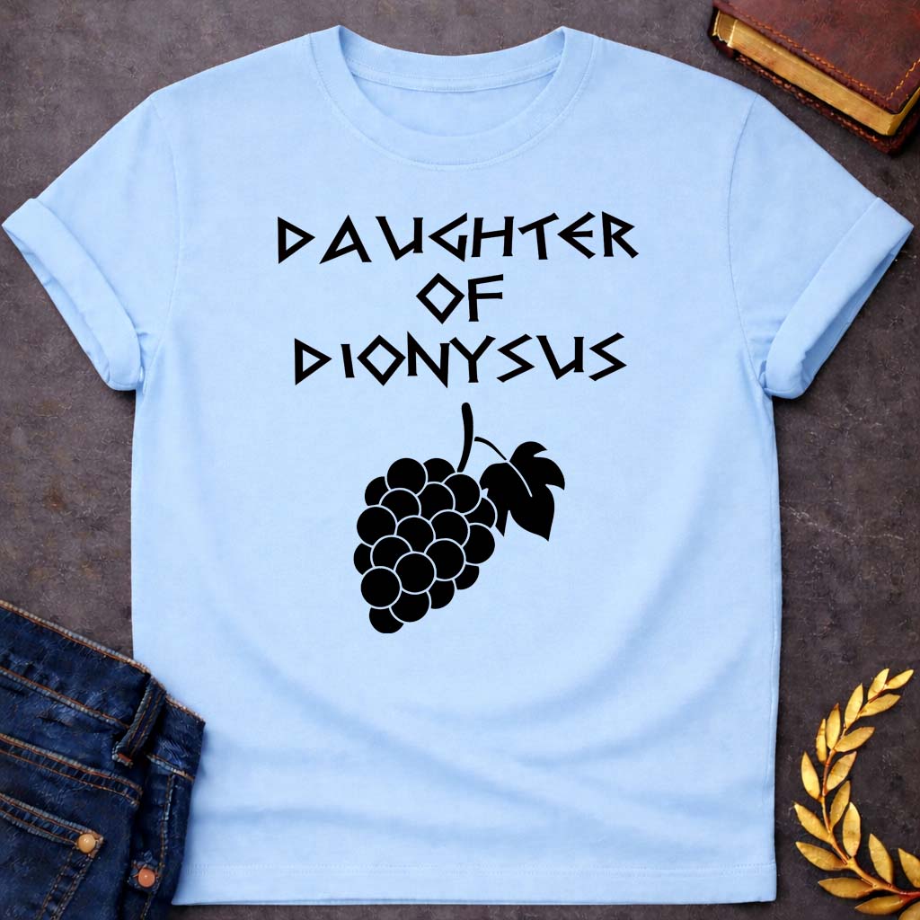 daughter of dionysus greek mythology unisex youth heavy cotton™ tee featuring detailed Greek mythology artwork, symbolic design, and bold graphic style