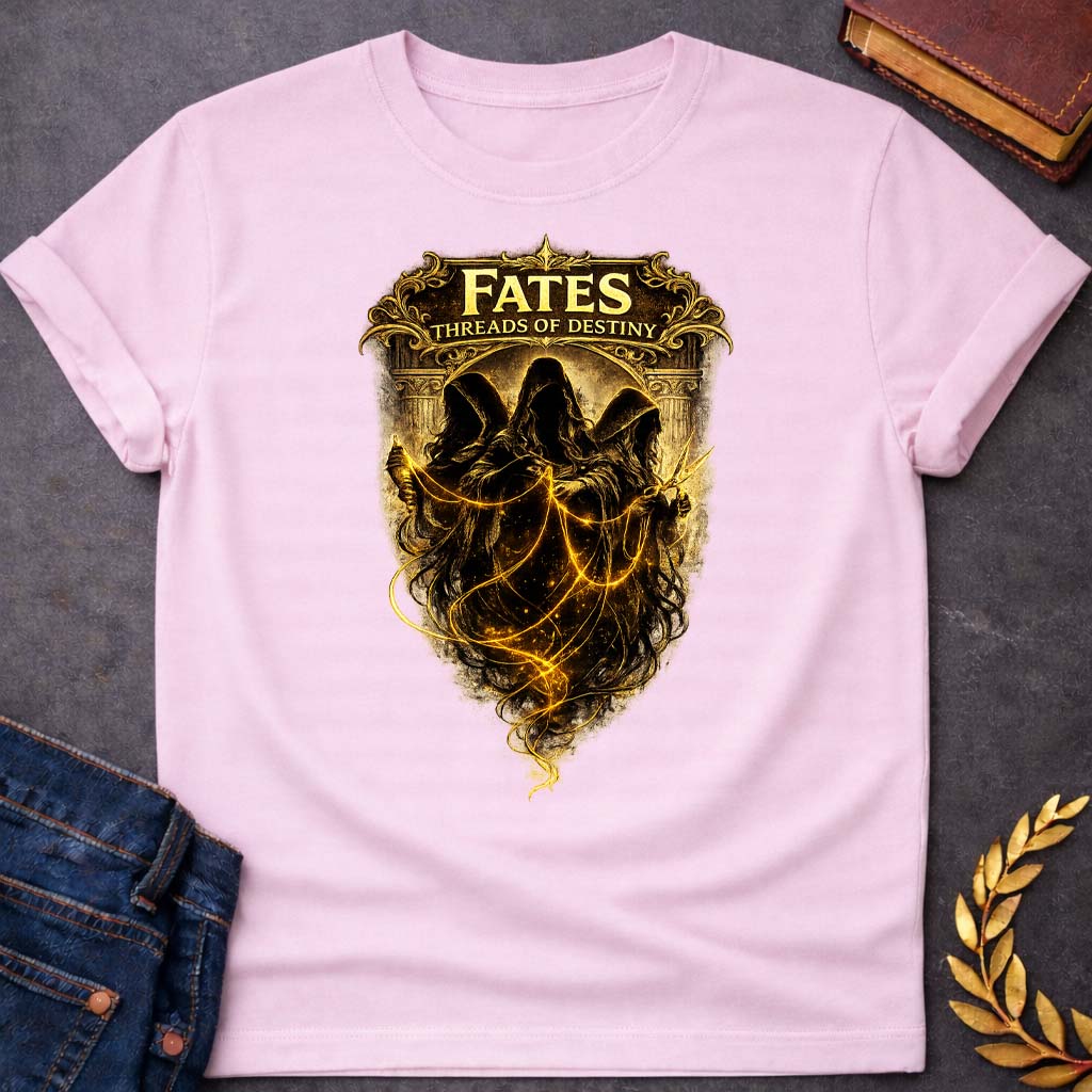 fates threads of destiny greek mythology kids heavy cotton™ tee featuring detailed Greek mythology artwork, symbolic design, and bold graphic style