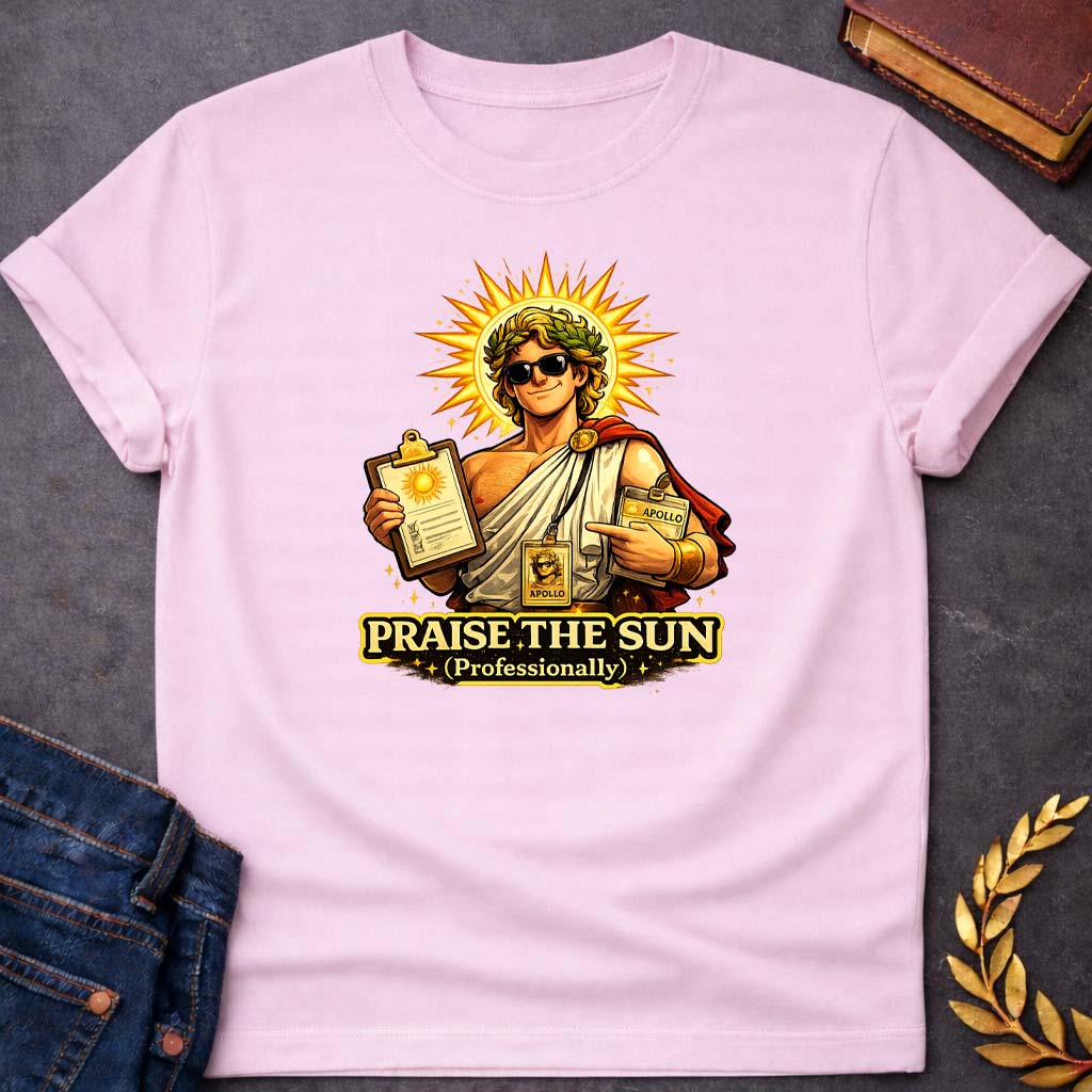 apollo praise the sun greek mythology youth heavy cotton™ tee featuring detailed Greek mythology artwork, symbolic design, and bold graphic style