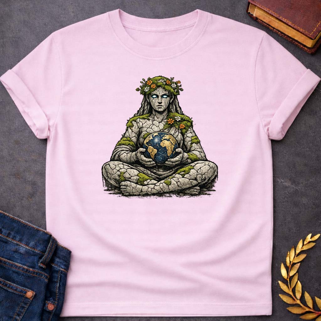 gaia mother of earth greek mythology youth shirt featuring detailed Greek mythology artwork, symbolic design, and bold graphic style