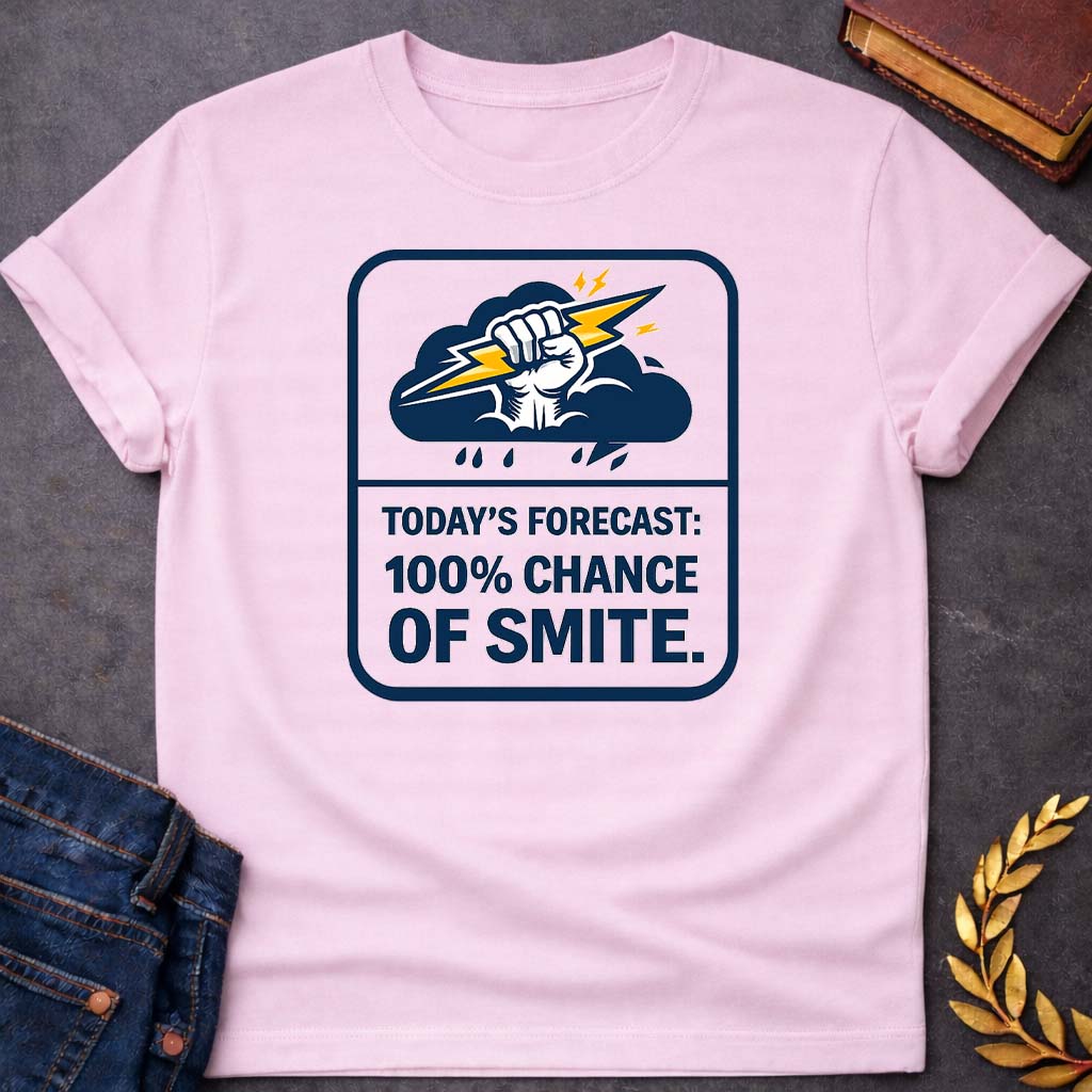 zeus 100 chance of smite gym greek mythology youth t shirt featuring lightning bolt, sky god power symbolism in bold Greek mythology design