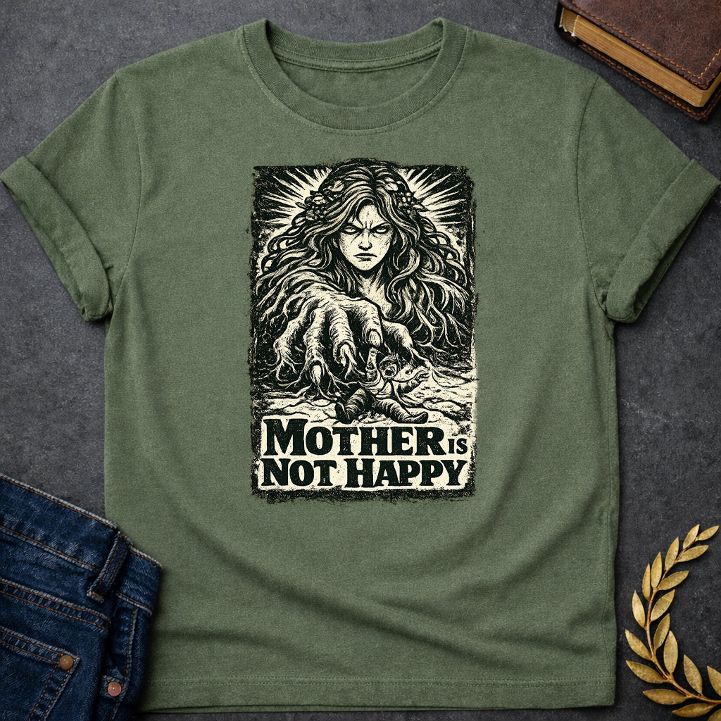 gaia mother is not happy there greek mythology adult shirt featuring detailed Greek mythology artwork, symbolic design, and bold graphic style