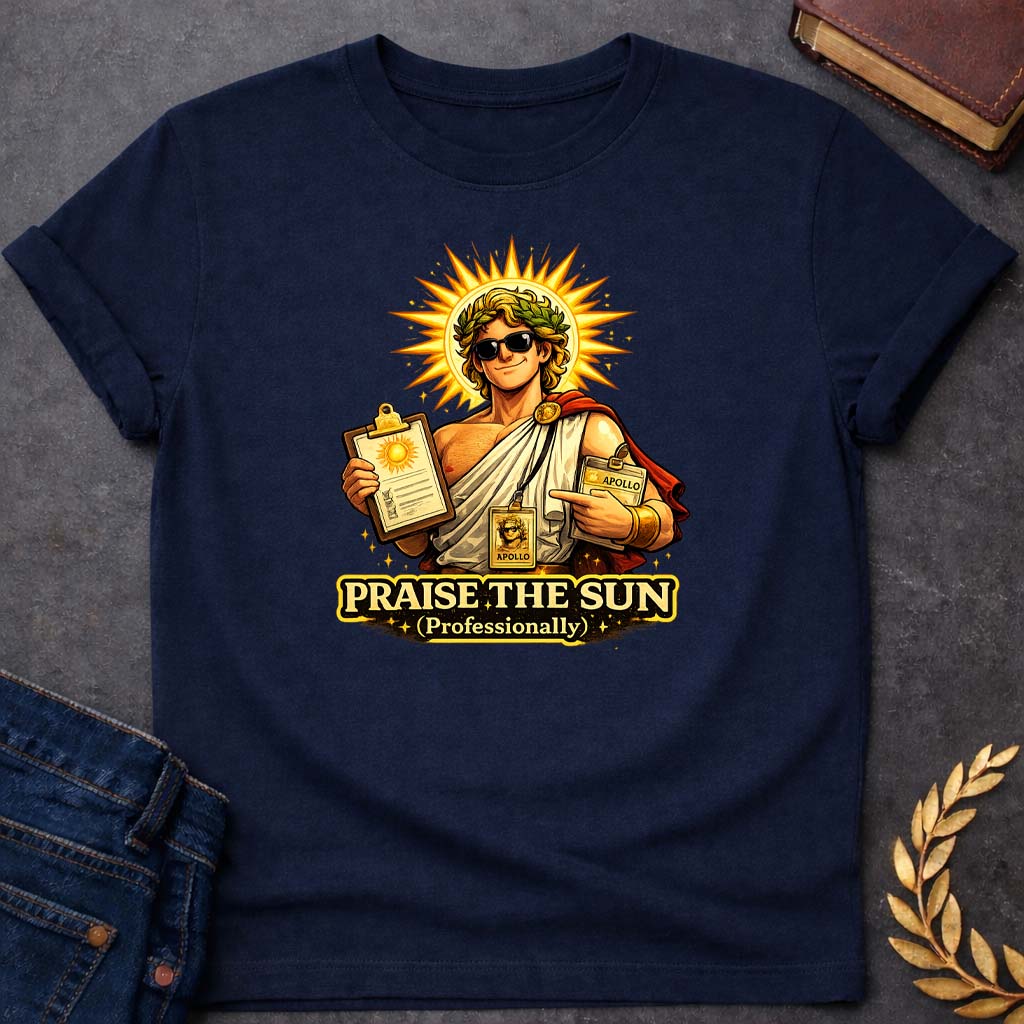 Apollo Praise the Sun Greek Mythology Youth T-Shirt featuring detailed Greek mythology artwork, symbolic design, and bold graphic style