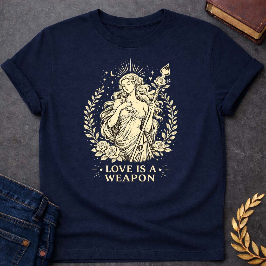 Aphrodite Love is a Weapon Greek Mythology Adult T-Shirt