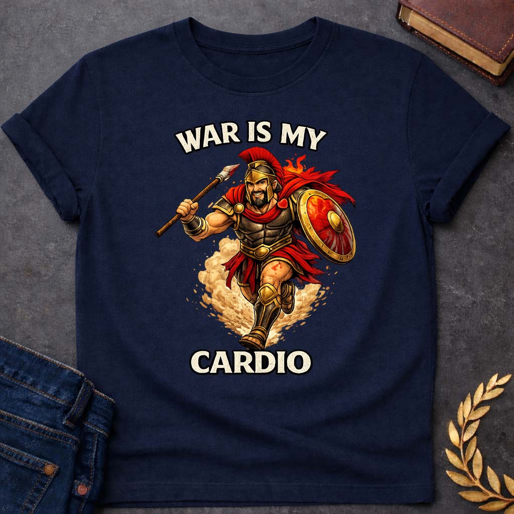 Ares War is My Cardio Greek Mythology Youth T-Shirt featuring warrior armor, battle symbolism, god of war Greek mythology design