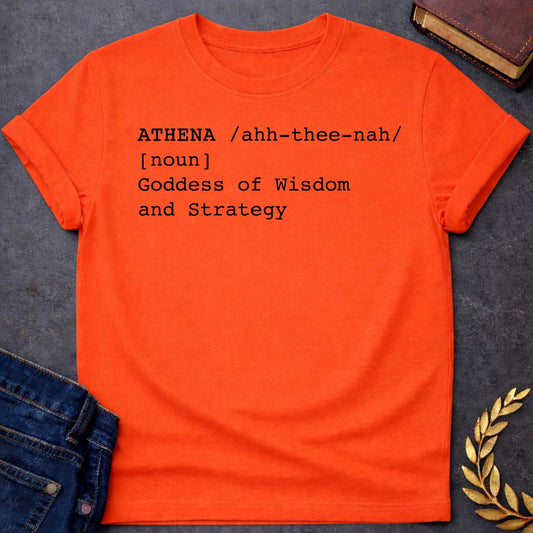 Athena Dictionary Definition Greek Mythology Youth T-Shirt featuring owl, laurel wreath, wisdom symbolism in vintage Greek mythology design