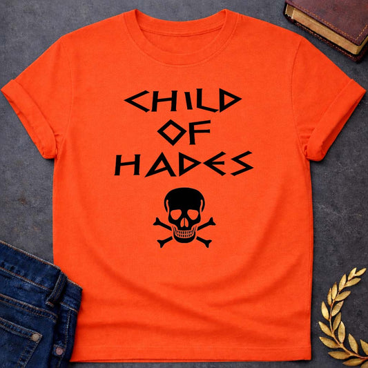 child of hades greek mythology unisex softstyle adult t shirt featuring underworld king, skull motifs, dark Greek mythology design