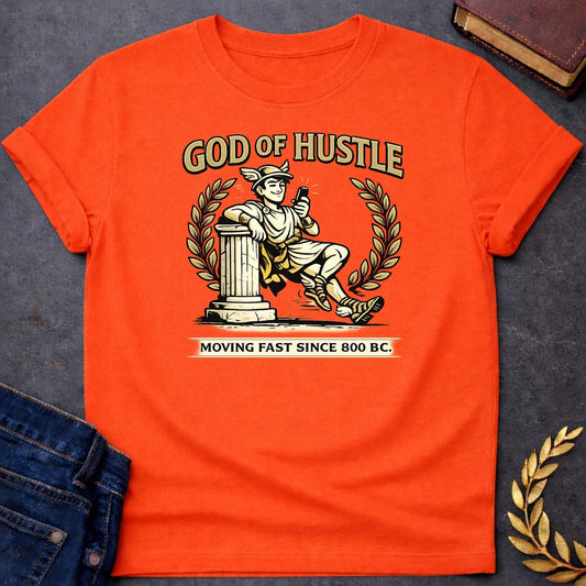 hermes god of hustle greek mythology youth t shirt featuring detailed Greek mythology artwork, symbolic design, and bold graphic style