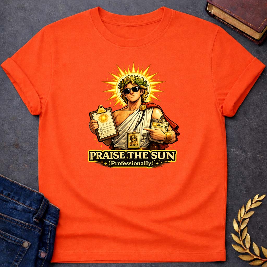 apollo praise the sun greek mythology youth heavy cotton™ tee featuring detailed Greek mythology artwork, symbolic design, and bold graphic style