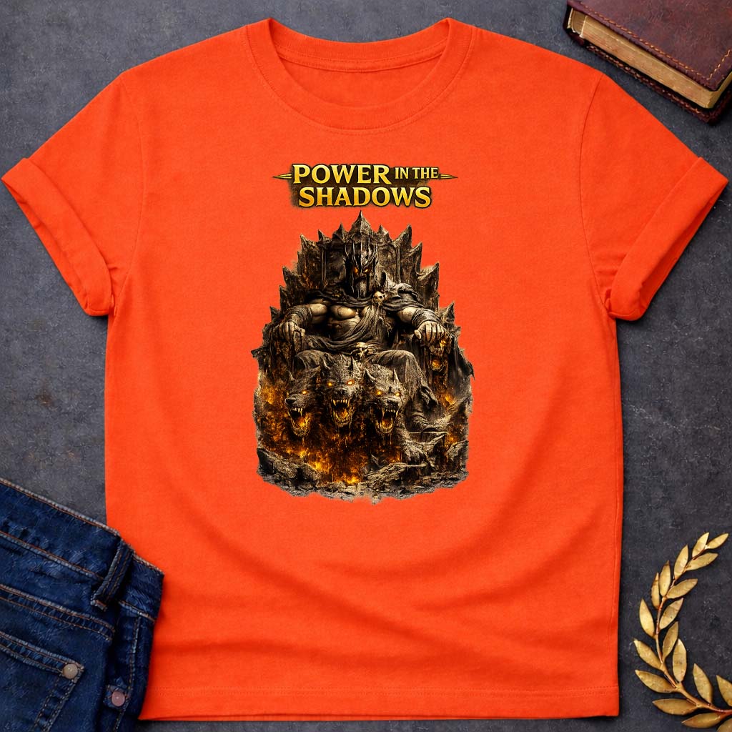 hades power in the shadows greek mythology kids heavy cotton™ tee featuring underworld king, skull motifs, dark Greek mythology design