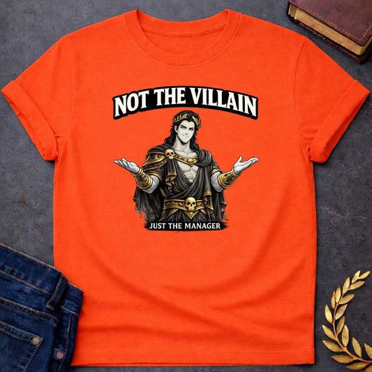 hades not the villain greek mythology adult t shirt featuring underworld king, skull motifs, dark Greek mythology design