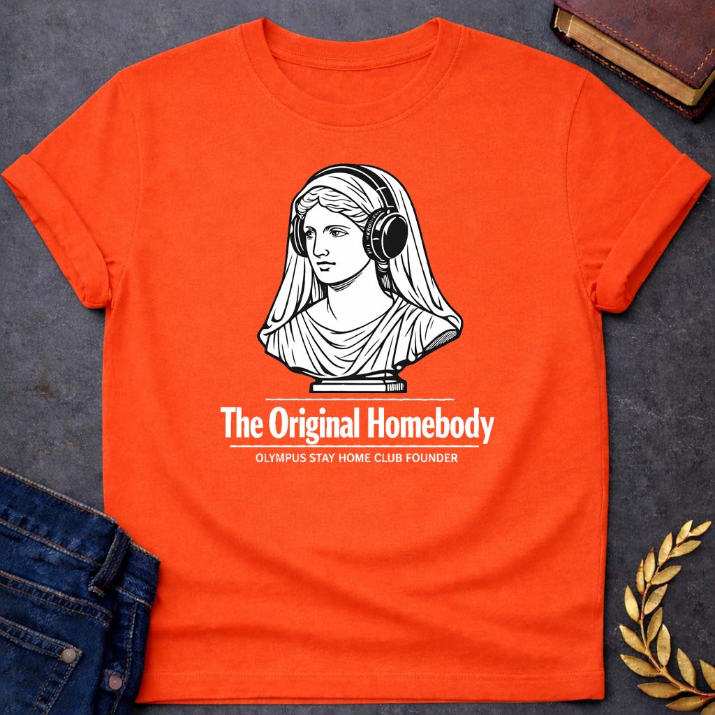 hestia the original homebody greek mythology youth t shirt featuring detailed Greek mythology artwork, symbolic design, and bold graphic style
