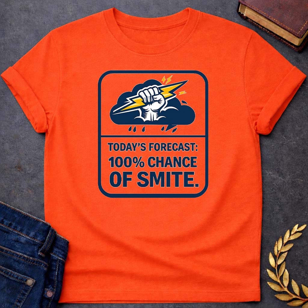 zeus 100 chance of smite gym greek mythology youth t shirt featuring lightning bolt, sky god power symbolism in bold Greek mythology design