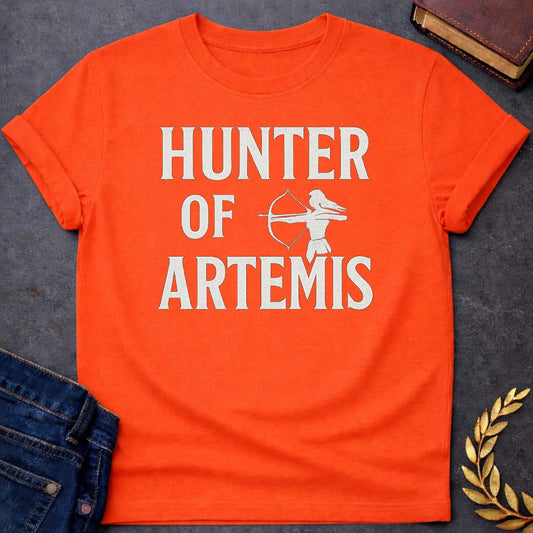 hunter of artemis greek mythology youth t shirt featuring detailed Greek mythology artwork, symbolic design, and bold graphic style