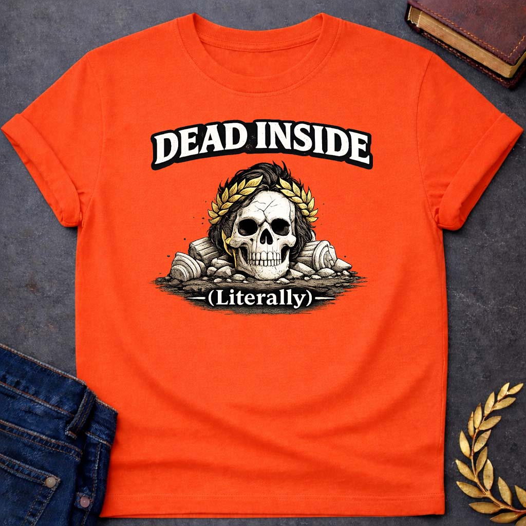 hades dead inside greek mythology adult t shirt featuring underworld king, skull motifs, dark Greek mythology design