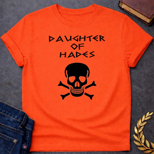 daughter of hades unisex softstyle adult t shirt featuring underworld king, skull motifs, dark Greek mythology design