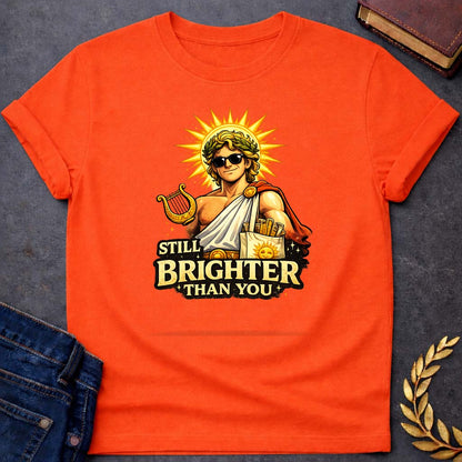 Apollo Still Brighter Than You Greek Mythology Youth T-Shirt featuring detailed Greek mythology artwork, symbolic design, and bold graphic style