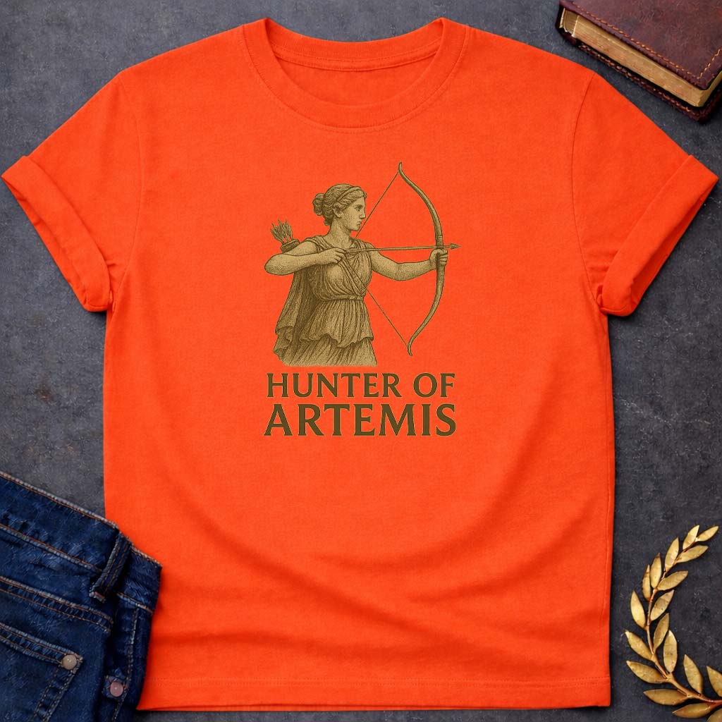 hunter of artemis greek mythology youth t shirt 1 featuring detailed Greek mythology artwork, symbolic design, and bold graphic style