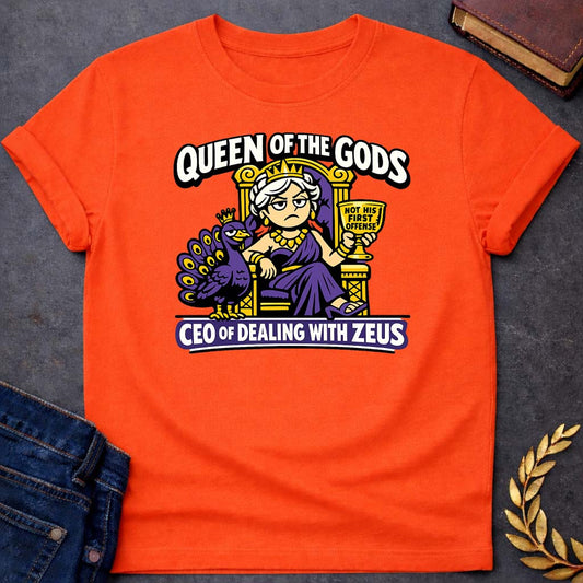hera queen of the gods greek mythology youth t shirt featuring detailed Greek mythology artwork, symbolic design, and bold graphic style