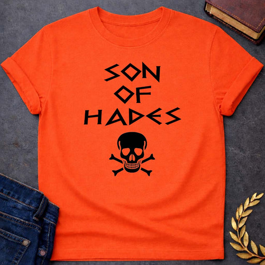 son of hades greek mythology unisex softstyle adult t shirt featuring underworld king, skull motifs, dark Greek mythology design