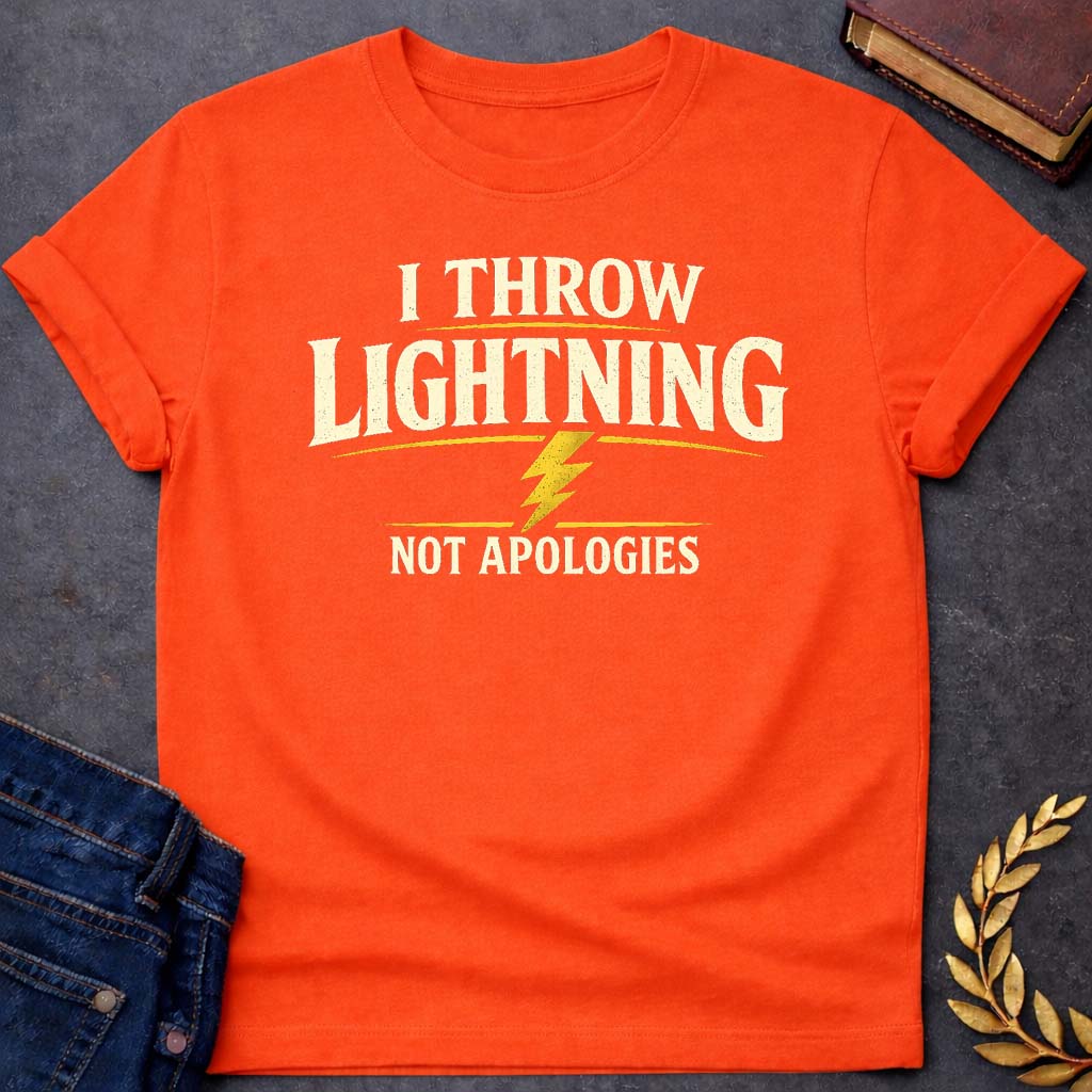 zeus i throw lightning greek mythology youth t shirt featuring lightning bolt, sky god power symbolism in bold Greek mythology design