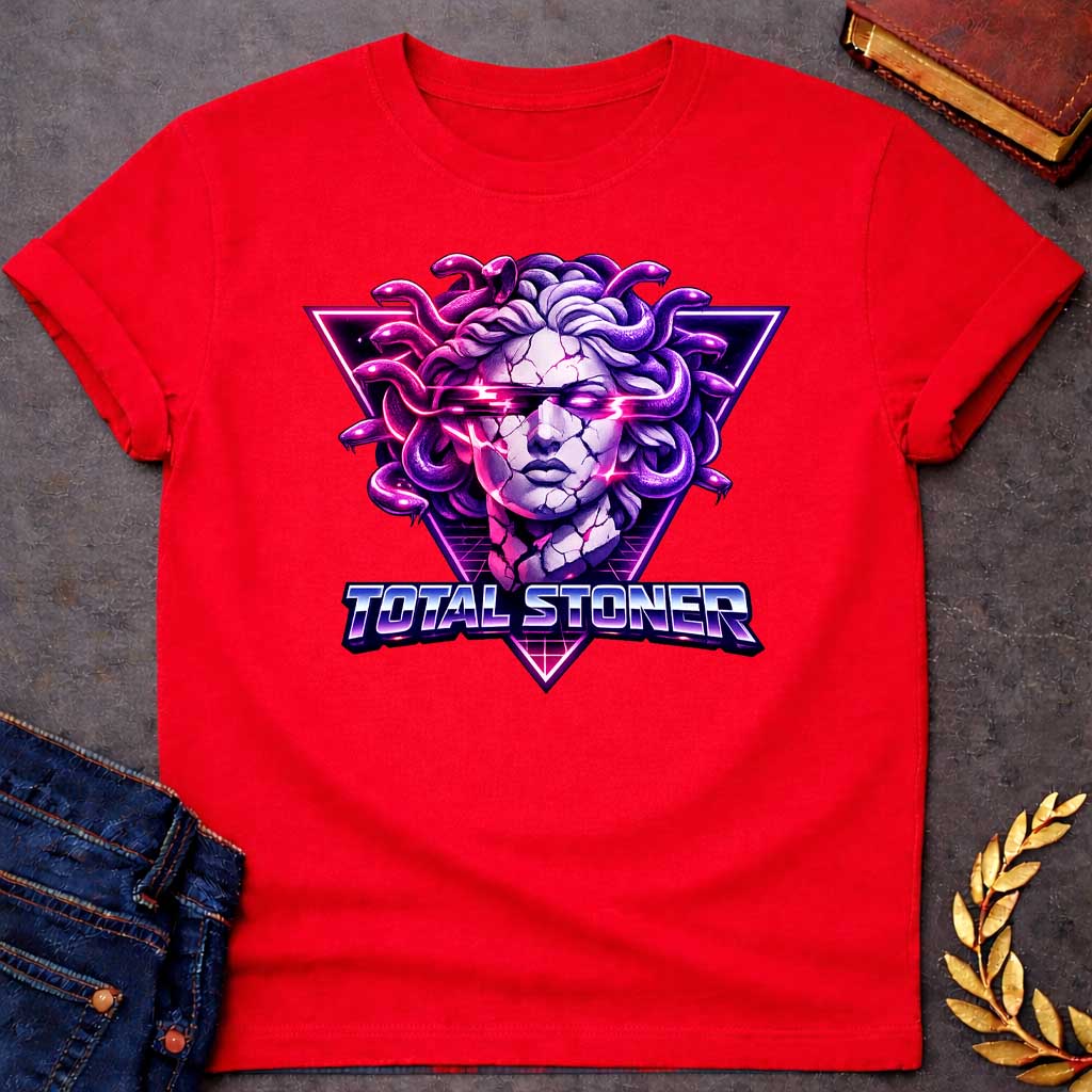 medusa total stoner greek mythology youth shirt featuring detailed Greek mythology artwork, symbolic design, and bold graphic style