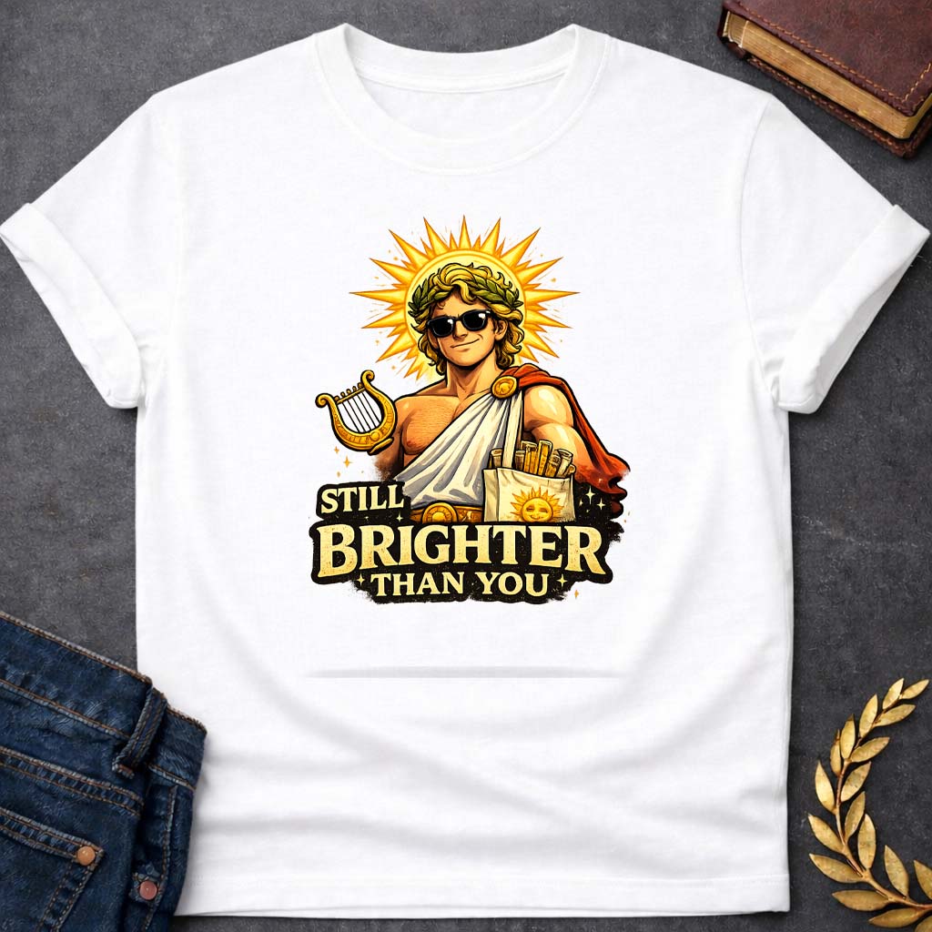 apollo still brighter than you greek mythology youth heavy cotton™ tee featuring detailed Greek mythology artwork, symbolic design, and bold graphic style