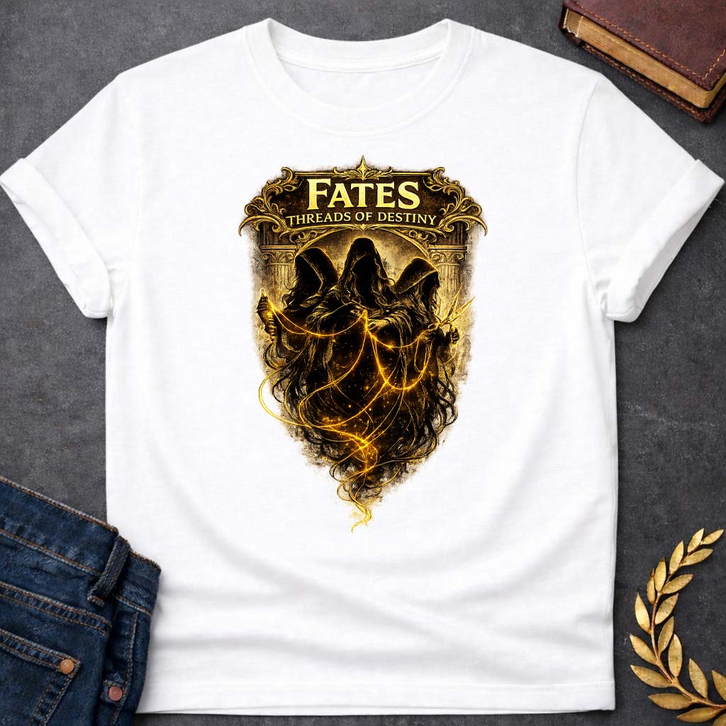 fates threads of destiny greek mythology kids heavy cotton™ tee featuring detailed Greek mythology artwork, symbolic design, and bold graphic style
