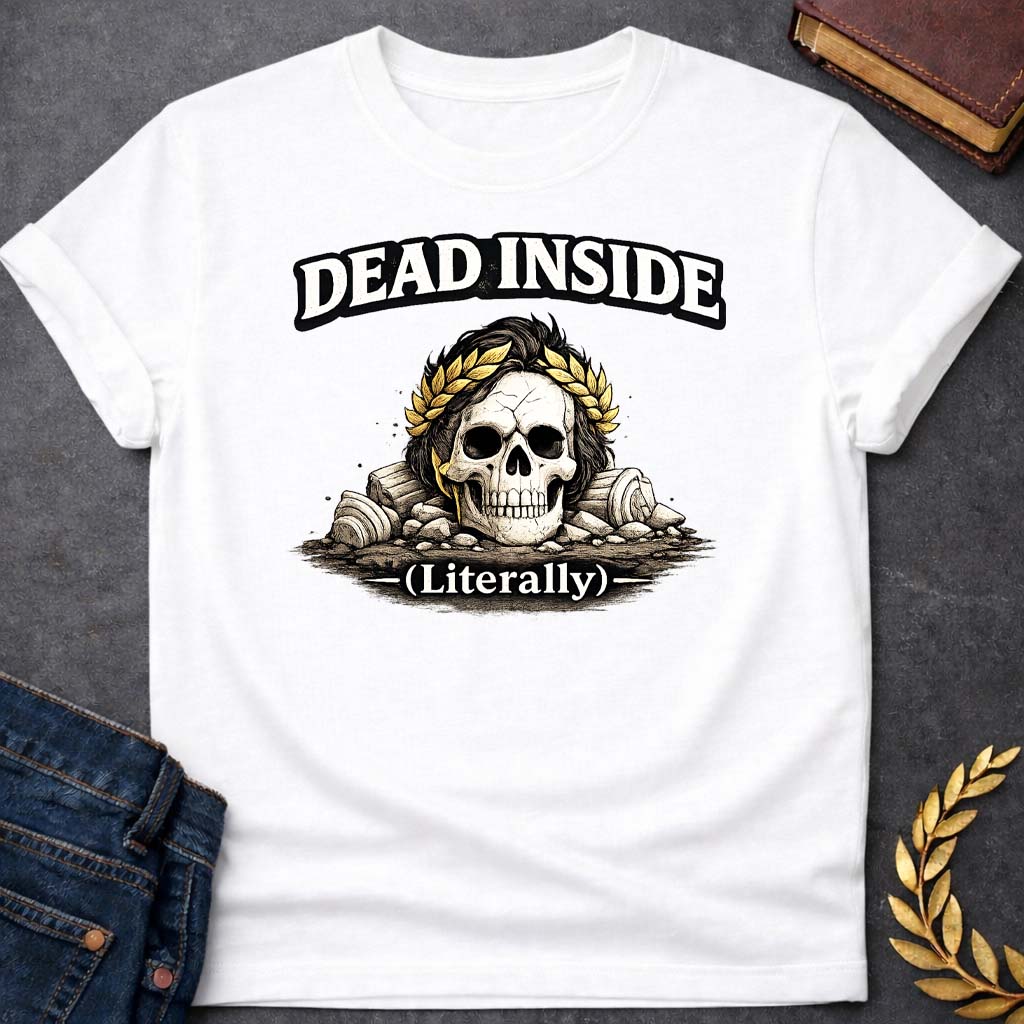 hades dead inside greek mythology adult t shirt featuring underworld king, skull motifs, dark Greek mythology design