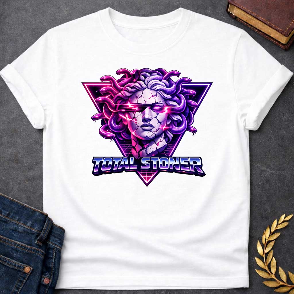 medusa total stoner greek mythology youth shirt featuring detailed Greek mythology artwork, symbolic design, and bold graphic style