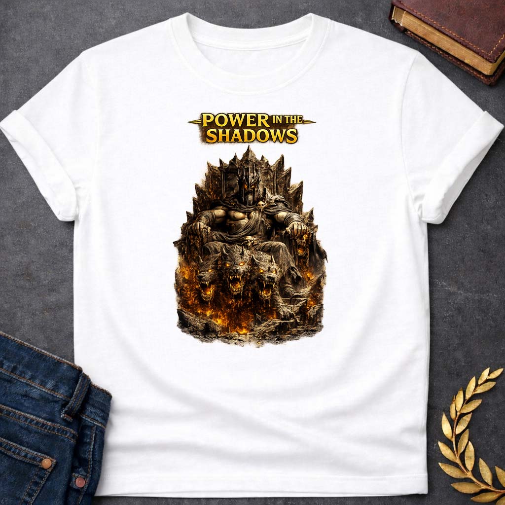 hades power in the shadows greek mythology kids heavy cotton™ tee featuring underworld king, skull motifs, dark Greek mythology design