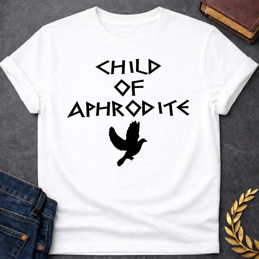 child of aphrodite greek mythology unisex youth heavy cotton™ tee featuring detailed Greek mythology artwork, symbolic design, and bold graphic style